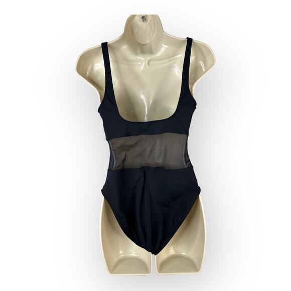 La Blanca Rod Beattie Womens 12 Sheer Mesh Middle Swimsuit One Piece Black - Picture 2 of 9